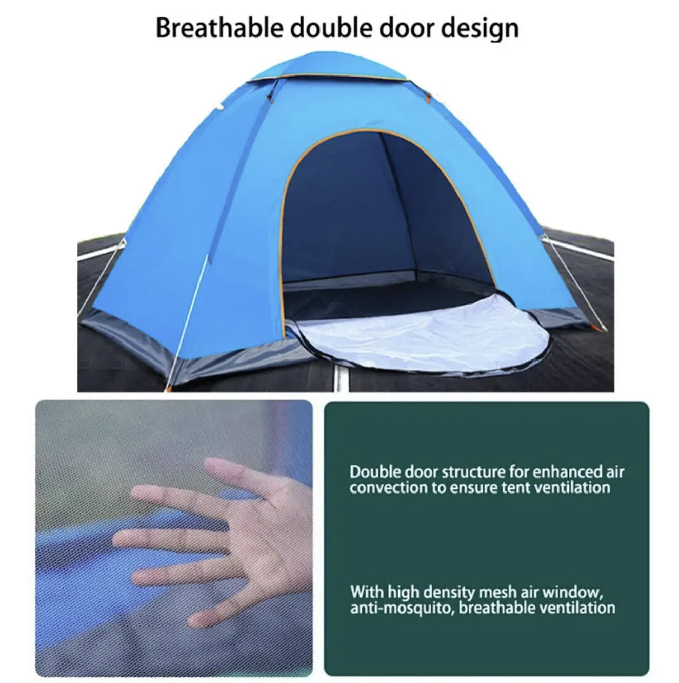 2–3 Person Automatic Pop-Up Camping Tent – Waterproof and UV Protection for Outdoor Adventures - Image 4