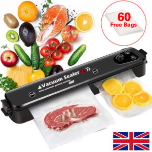 Vacuum Food Sealer Machine with 60 Bags – Automatic Dry and Wet Food Sealing System