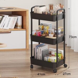 3 Tier Storage Trolley on Wheels – Rolling Kitchen, Bathroom and Laundry Organiser