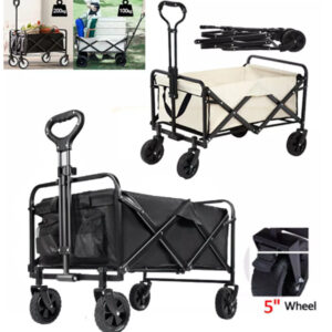 Large Foldable Garden Trolley Cart – 4 Wheel Outdoor, Beach and Camping Wagon