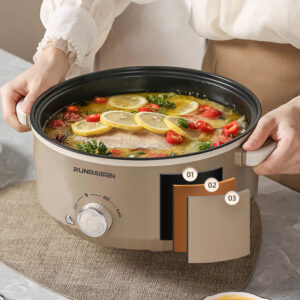 3-in-1 Electric Slow Cooker – Glass Lid, Non-Stick Rice Cooker and Stew Pot